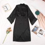 Kimono Mujer Largo Negro