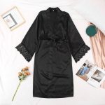 Kimono Mujer Largo Negro 2